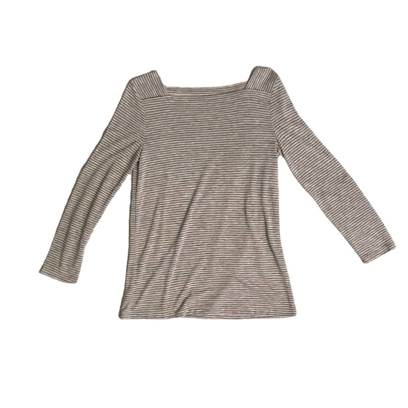 Loft Square Neck Grey Striped Top - Picture 2 of 5